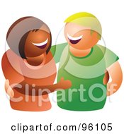 Poster, Art Print Of Happy Hispanic Woman And Caucasian Man