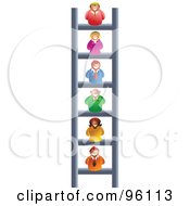 Poster, Art Print Of Business People On Different Levels Of A Corporate Ladder