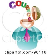 Royalty Free RF Clipart Illustration Of A Businessman With A Courage Brain