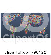 Royalty Free RF Clipart Illustration Of Colorful And Diverse People Scattered On A Map by Prawny