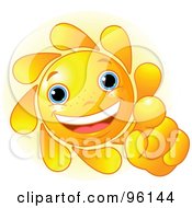 Poster, Art Print Of Cute Sun Face Pointing Outwards