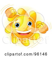 Poster, Art Print Of Cute Sun Face Doing A Happy Dance