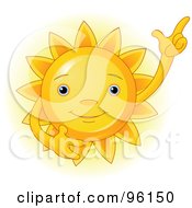 Poster, Art Print Of Cute Sun Face Gesturing Upwards