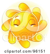 Poster, Art Print Of Cute Sun Face With A Sad Expression