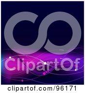 Royalty Free RF Clipart Illustration Of A Background Of Dotted Waves Flowing Over A Blue And Purple Background