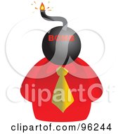 Royalty Free RF Clipart Illustration Of A Businessman With A Bomb Face