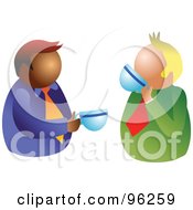 Royalty Free RF Clipart Illustration Of A Hispanic And Caucasian Businessman Chatting Over Coffee by Prawny