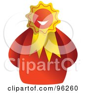 Royalty Free RF Clipart Illustration Of A Businessman With An Award Face