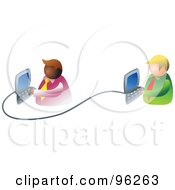Poster, Art Print Of Two Businessmen Working On An Office Network