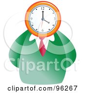 Poster, Art Print Of Businessman With A Clock Face
