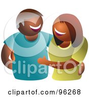 Poster, Art Print Of Happy Smiling Faceless Hispanic Or Black Couple