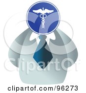 Royalty Free RF Clipart Illustration Of A Businessman With A Caduceus Face