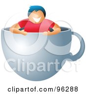 Woman Inside A Giant Coffee Cup