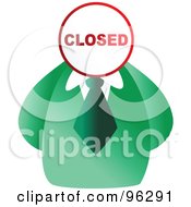 Royalty Free RF Clipart Illustration Of A Businessman With A Closed Sign Face