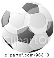 Poster, Art Print Of Soccer Ball With Black And White Traditional Markings