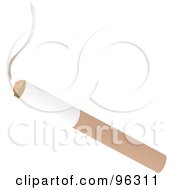 Royalty Free RF Clipart Illustration Of A Cigarette With Rising Smoke