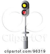 Crossing Signal With Yellow And Red Lights