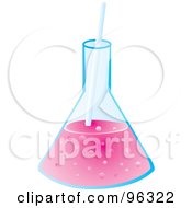 Royalty Free RF Clipart Illustration Of A Tube Inserted Into A Beaker With Liquid