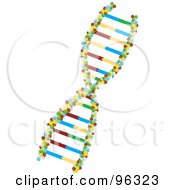 Royalty Free RF Clipart Illustration Of A Twist Of Colorful DNA by Rasmussen Images