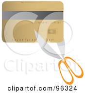 Poster, Art Print Of Scissors Cutting A Gold Credit Card