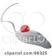 Royalty Free RF Clipart Illustration Of A Gray Trackball Computer Mouse With A Cable by Rasmussen Images
