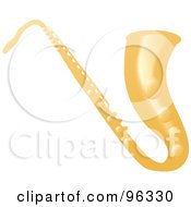 Royalty Free RF Clipart Illustration Of A Shiny Golden Saxophone by Rasmussen Images