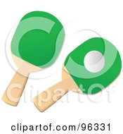 Poster, Art Print Of Ping Pong Ball And Two Green Paddles