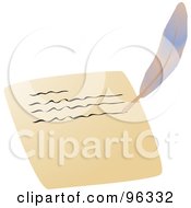 Poster, Art Print Of Feather Quill Writing A Letter
