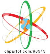 Royalty Free RF Clipart Illustration Of A Colorful Atom by Rasmussen Images #COLLC96343-0030
