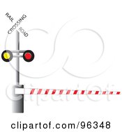 Royalty Free RF Clipart Illustration Of A Railroad Crossing Bar Down by Rasmussen Images