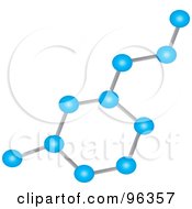Royalty Free RF Clipart Illustration Of A Blue And Gray Molecule
