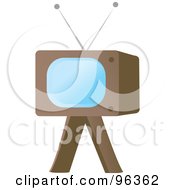 Poster, Art Print Of Retro Television On A Wooden Stand