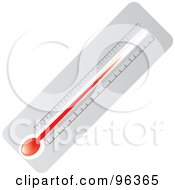 Royalty Free RF Clipart Illustration Of A Thermometer With Red Mercury