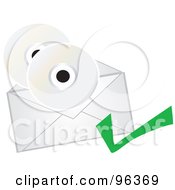 Poster, Art Print Of Cds With An Envelope And Check Mark