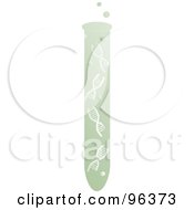 Royalty Free RF Clipart Illustration Of A Test Tube Filled With Green DNA