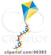 Royalty-Free (RF) Clipart Illustration of a Colorful Kite Flying In The Wind - 5 by Rasmussen Images #COLLC96383-0030