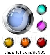 Royalty Free RF Clipart Illustration Of A Digital Collage Of Six Colorful Chrome Rimmed Design App Icon Buttons by MilsiArt