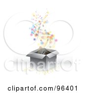 Poster, Art Print Of Magical Colorful Orbs Confetti And Stars Floating Out Of A Gift Box