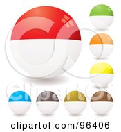Royalty Free RF Clipart Illustration Of A Digital Collage Of Round Half White Half Colored App Icon Buttons