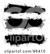 Poster, Art Print Of Digital Collage Of Three Grungy Black Ink Splatter Text Bars