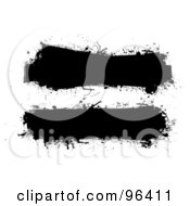 Royalty Free RF Clipart Illustration Of A Digital Collage Of Two Grungy Black Ink Splatter Text Bars by michaeltravers