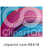 Royalty Free RF Clipart Illustration Of A Background Of A Blue And Pink Curving Wave by michaeltravers
