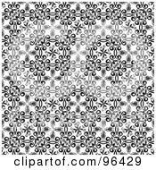 Royalty Free RF Clipart Illustration Of A Black And White Background Of Seamless Floral Designs