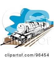 Poster, Art Print Of Steam Train Moving Along A Track