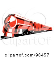 Poster, Art Print Of Reddish Orange Steam Train
