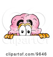 Clipart Picture Of An Ice Cream Cone Mascot Cartoon Character Peeking Over A Surface