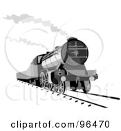 Poster, Art Print Of Grayscale Steam Engine Releasing Steam
