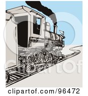 Poster, Art Print Of Grayscale Team Train Over Blue