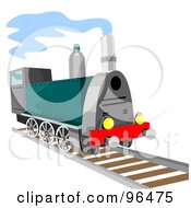 Poster, Art Print Of Green Steam Train Moving Forward