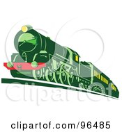 Poster, Art Print Of Green Train Moving Forward